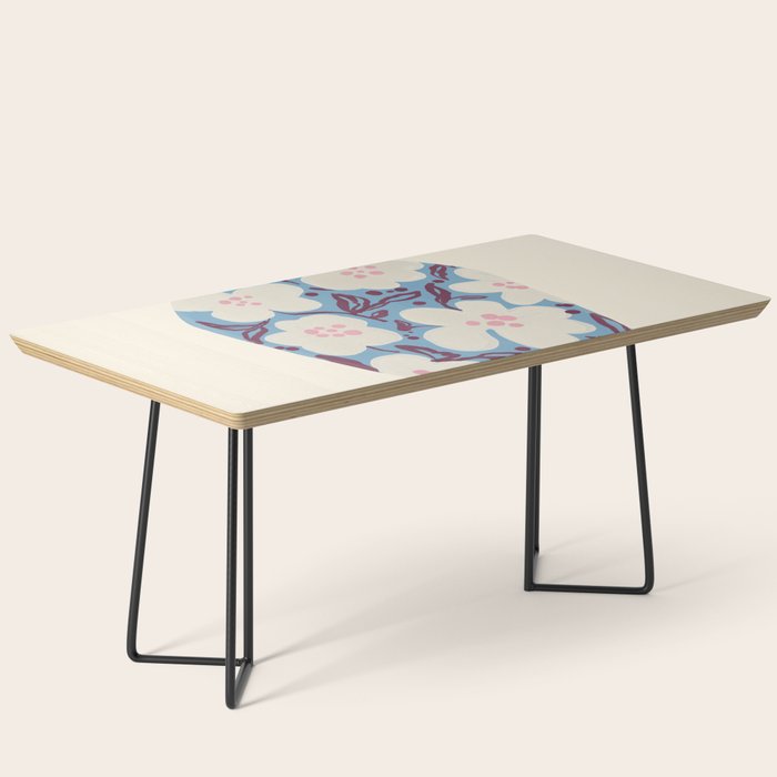 Blue Floral Folk Vase Coffee Table Gallery Image 1