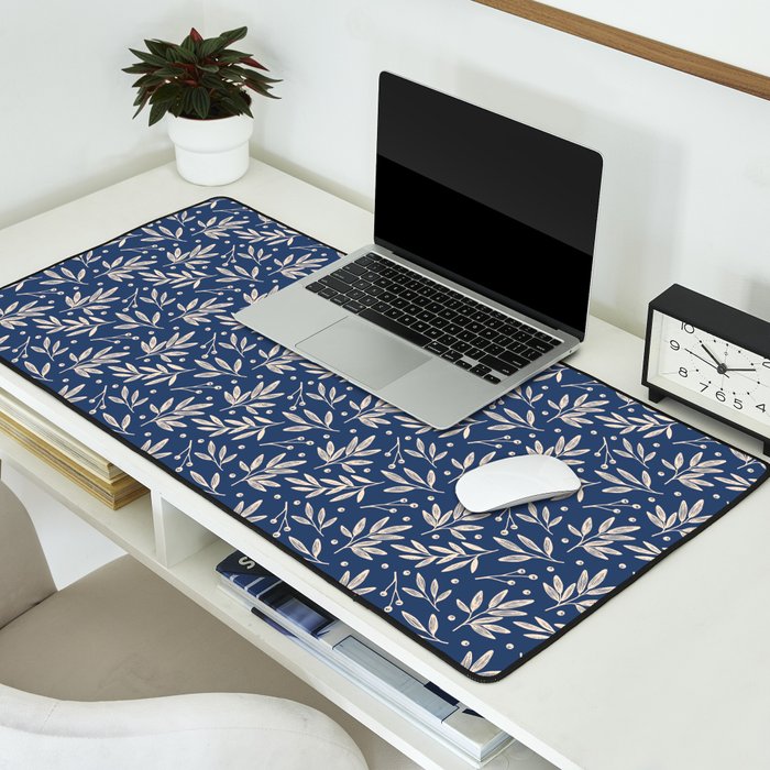 Botanic Pattern - Navy Desk Mat Gallery Image 2