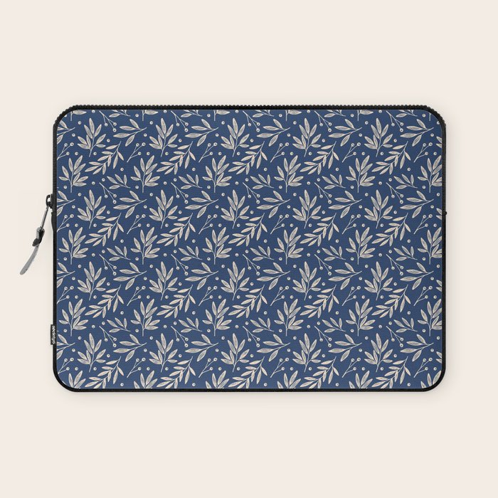 Botanic Pattern - Navy Laptop Sleeve Gallery Image 1