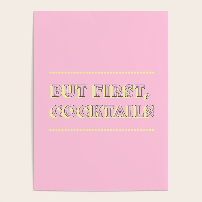 Pastel Pink Party Cocktails Poster Gallery Image 1