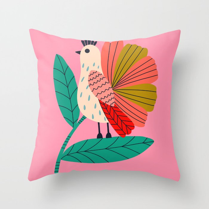 Happy Bird  Throw Pillow Gallery Image 6