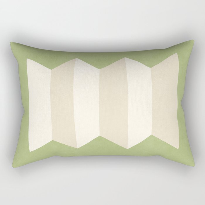 Geometric Vase - White Ivory on Green  Rectangular Pillow Gallery Image 2