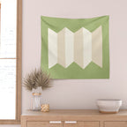 Geometric Vase - White Ivory on Green  Wall Tapestry Gallery Image 2