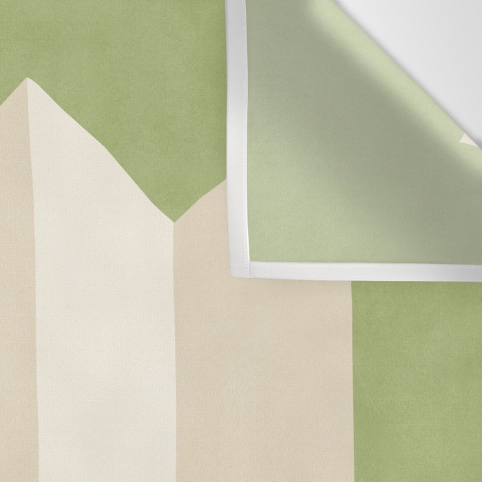 Geometric Vase - White Ivory on Green  Wall Tapestry Gallery Image 3