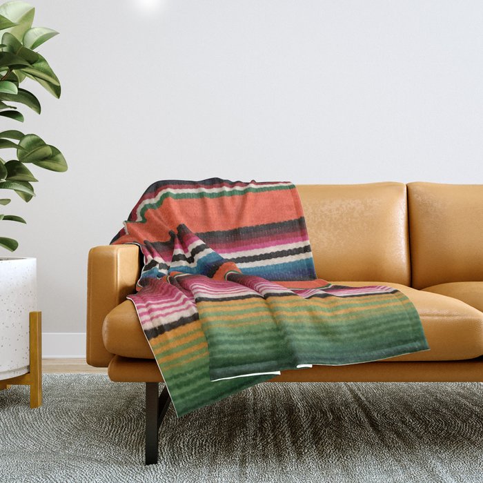 BEAUTIFUL MEXICAN SERAPE Throw Blanket Gallery Image 1