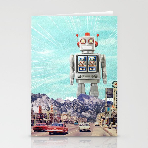 Robot in Town Stationery Card Gallery Image 1