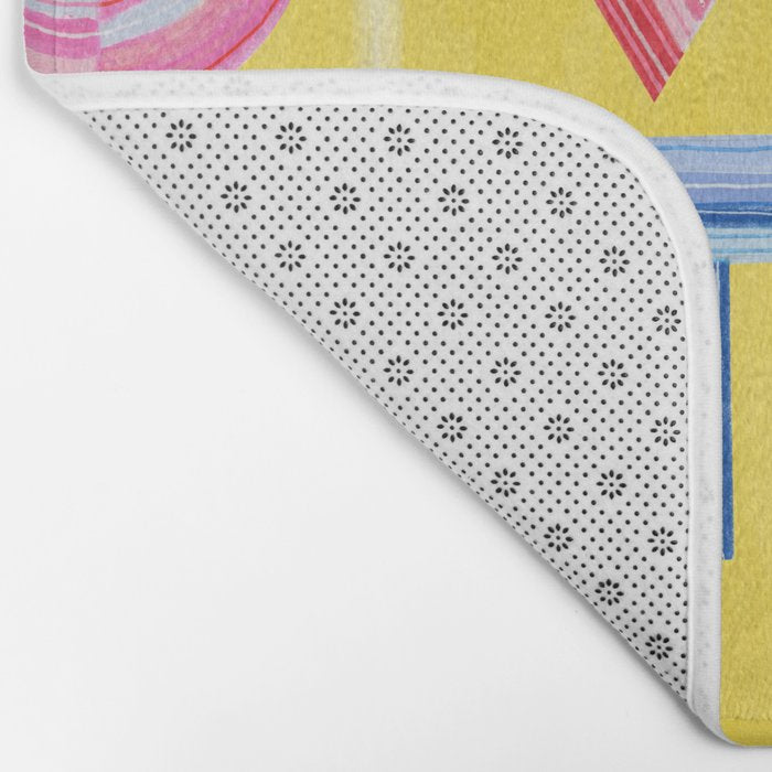 Vote Hand Lettering on Yellow Watercolor Background Bath Mat Gallery Image 2
