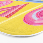 Vote Hand Lettering on Yellow Watercolor Background Bath Mat Gallery Image 3