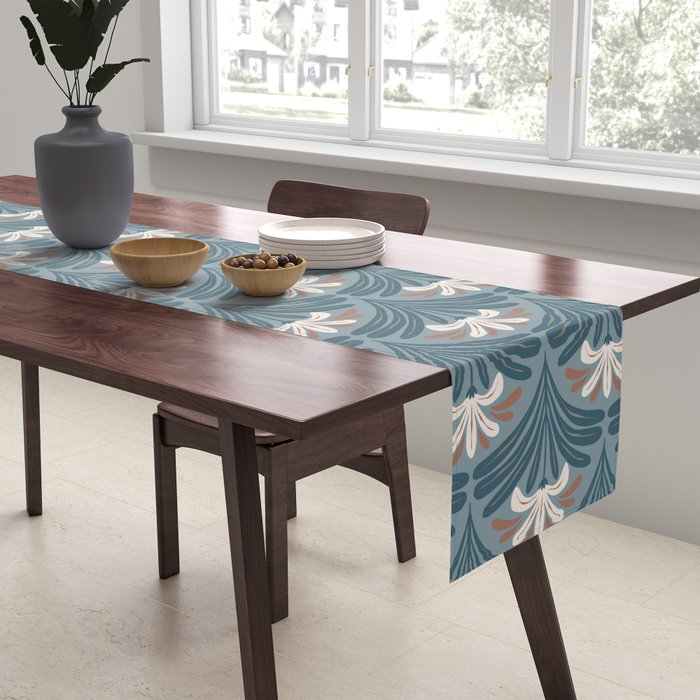 Elegant Leafy Blossoms  Table Runner Gallery Image 2