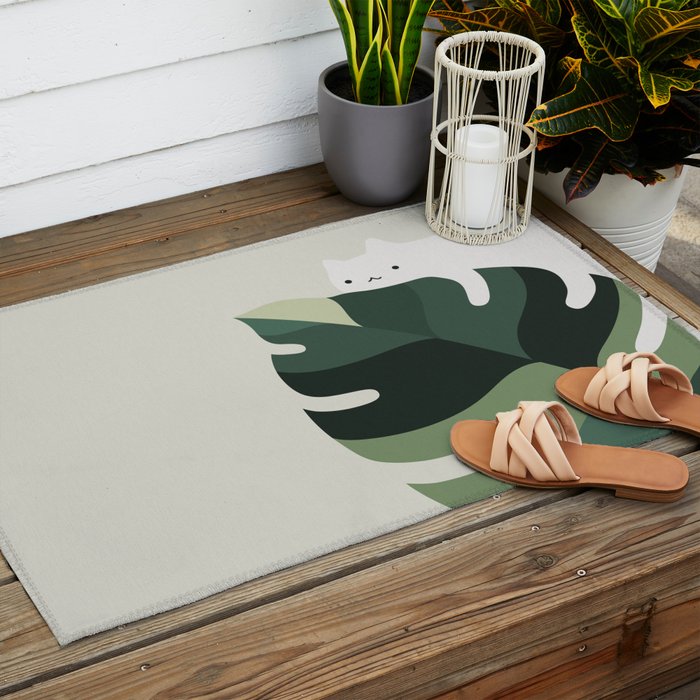 Cat and Plant 12A Outdoor Rug Gallery Image 2