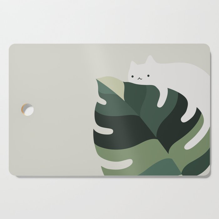 Cat and Plant 12A Cutting Board Gallery Image 1