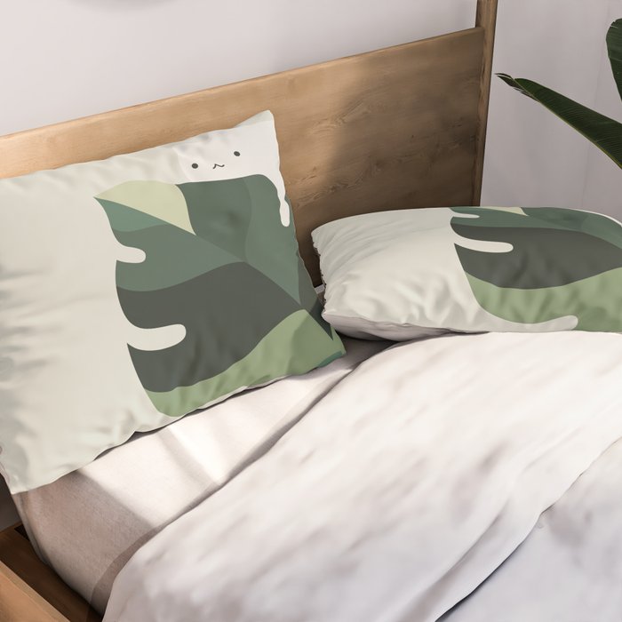Cat and Plant 12A Pillow Sham Gallery Image 2