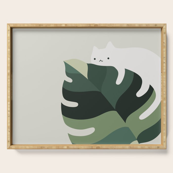 Cat and Plant 12A Serving Tray Gallery Image 1