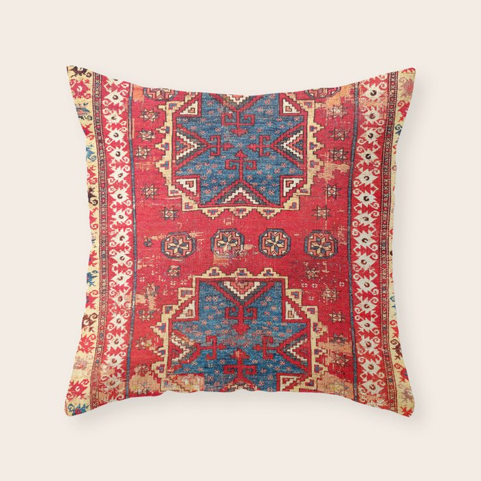 Bergama Northwest Anatolian Rug Throw Pillow Gallery Image 1