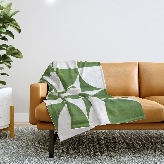 Quadrants (Matcha Green) Throw Blanket Gallery Image 1