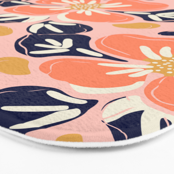 Vintage floral nature art pattern Bath Mat Gallery Image 3