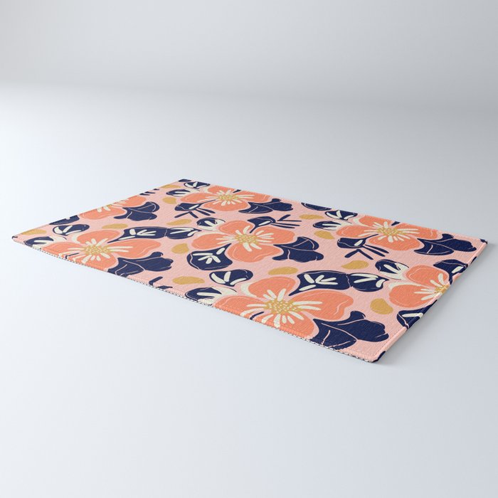 Vintage floral nature art pattern Rug Gallery Image 3