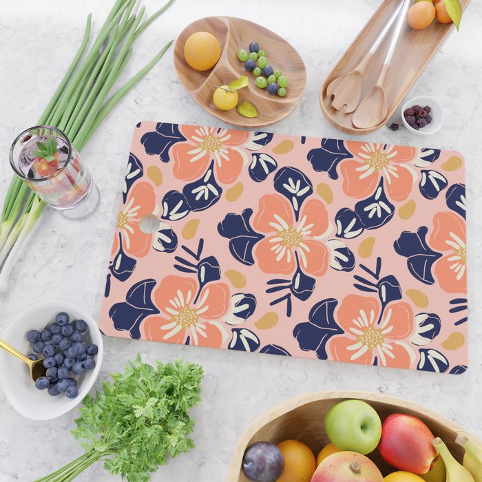 Vintage floral nature art pattern Cutting Board Gallery Image 2
