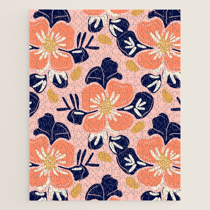 Vintage floral nature art pattern Jigsaw Puzzle Gallery Image 1