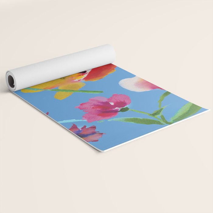 Poppies floral pinks Yoga Mat Gallery Image 2