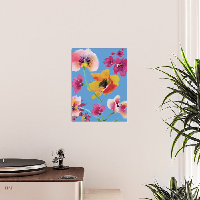Poppies floral pinks Poster Gallery Image 2