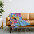 Poppies floral pinks Throw Blanket Gallery Image 1
