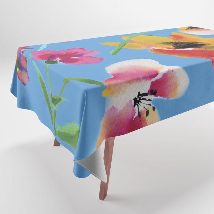 Poppies floral pinks Tablecloth Gallery Image 1