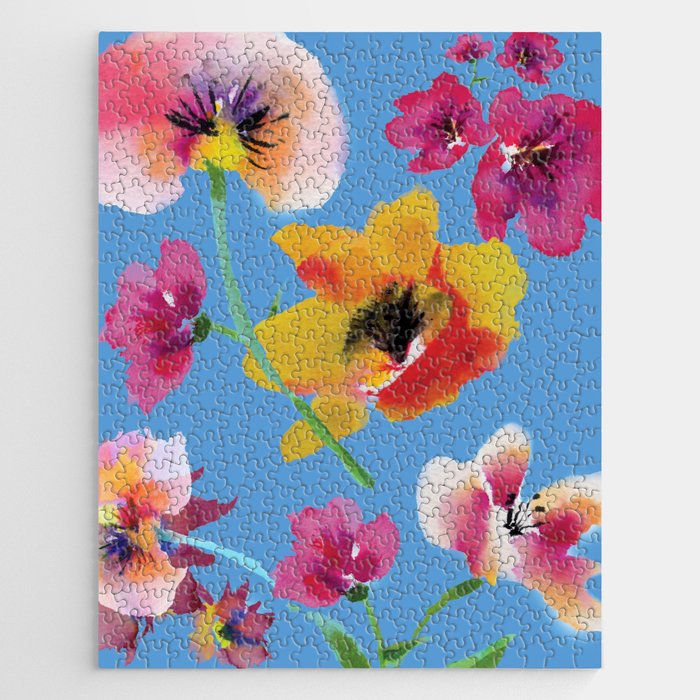 Poppies floral pinks Jigsaw Puzzle Gallery Image 1