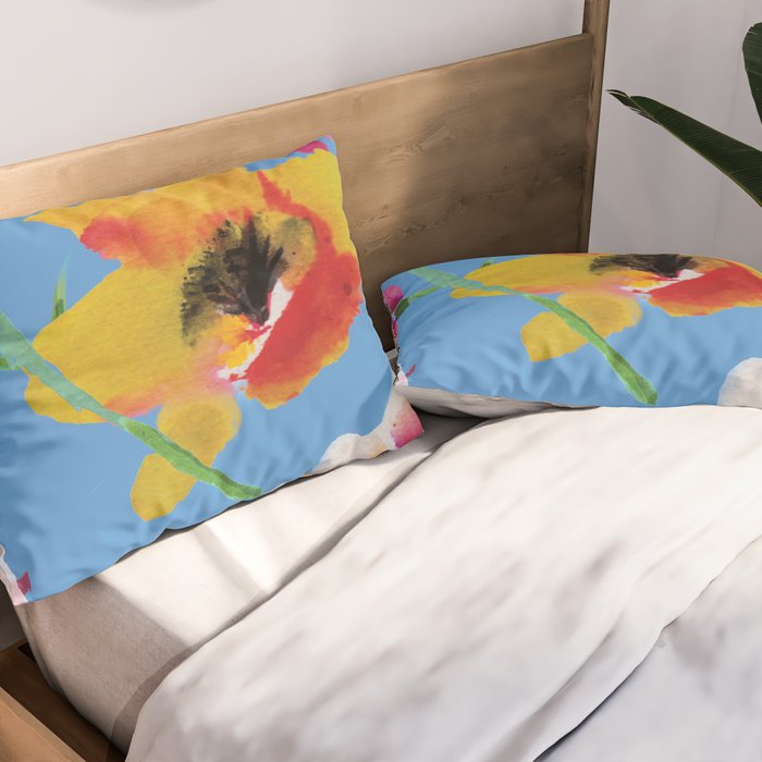 Poppies floral pinks Pillow Sham Gallery Image 2