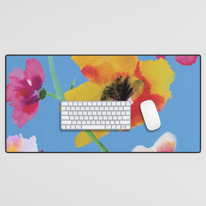 Poppies floral pinks Desk Mat Gallery Image 1