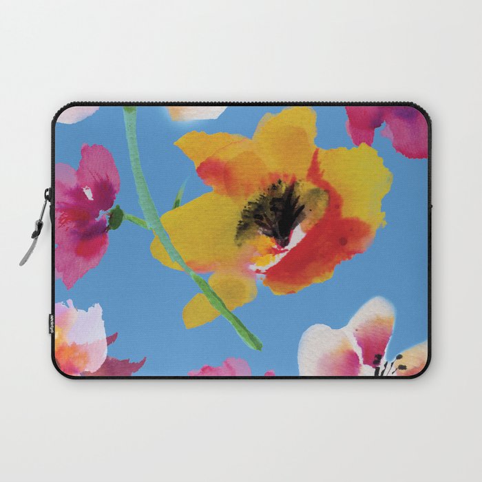 Poppies floral pinks Laptop Sleeve Gallery Image 1