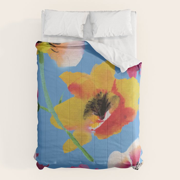 Poppies floral pinks Comforter Gallery Image 6