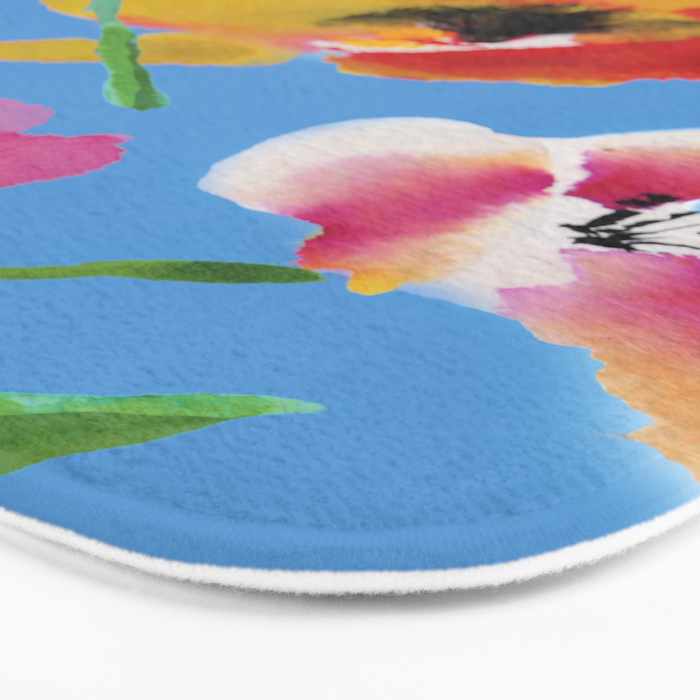 Poppies floral pinks Bath Mat Gallery Image 3