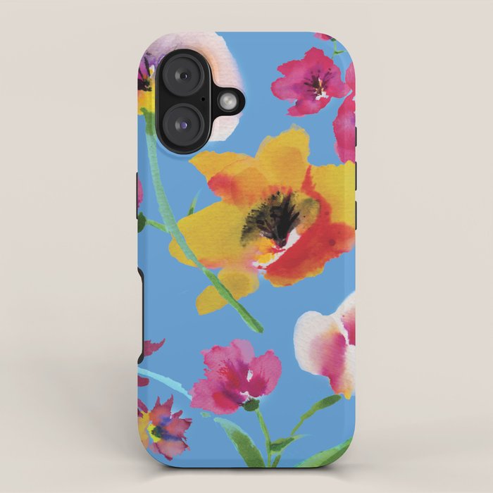 Poppies floral pinks iPhone Case Gallery Image 1
