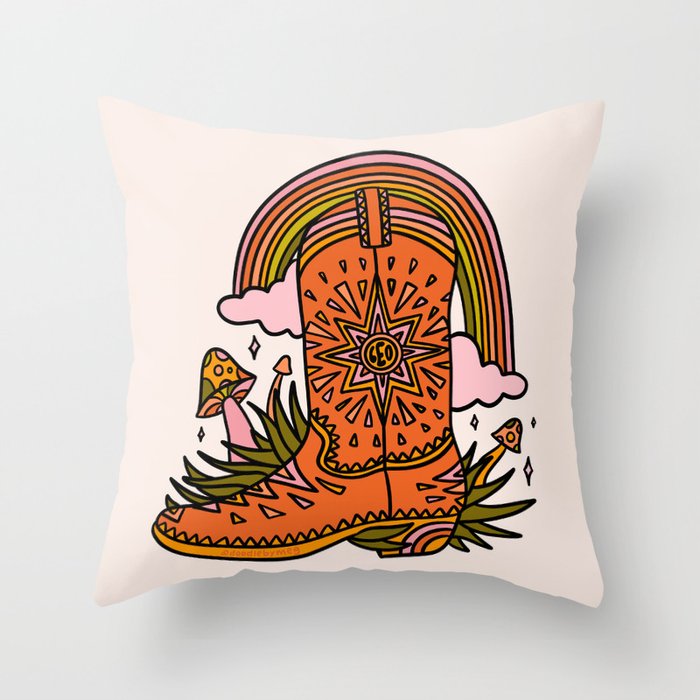 Leo Cowboy Boots Throw Pillow Gallery Image 6