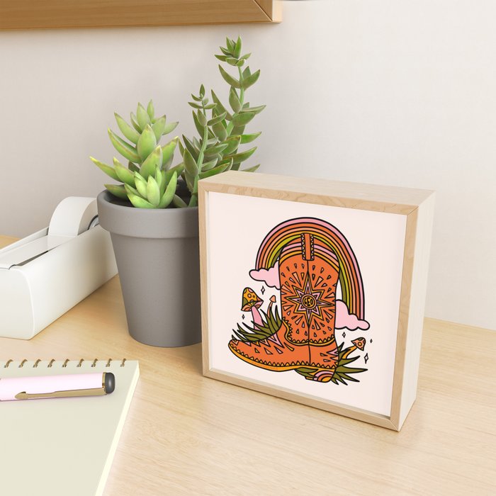 Leo Cowboy Boots Mini Art Print Gallery Image 2