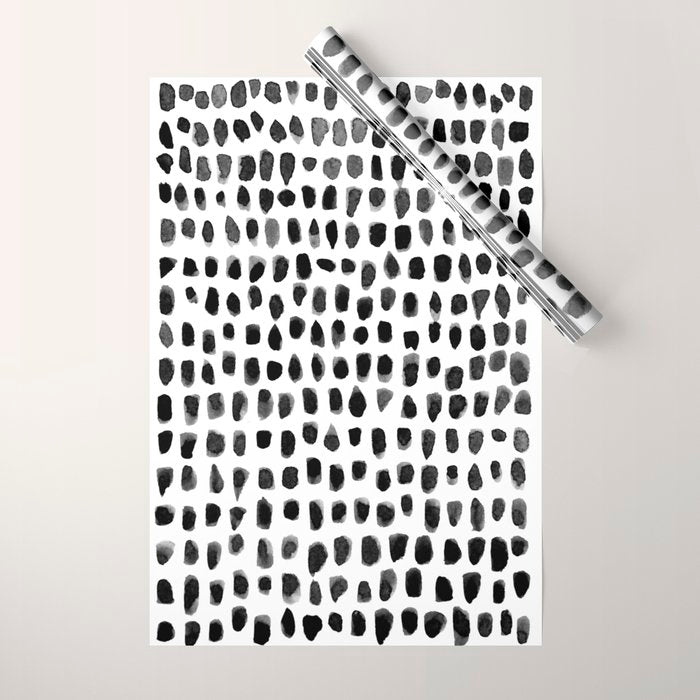 Dots (Black) Wrapping Paper Gallery Image 1