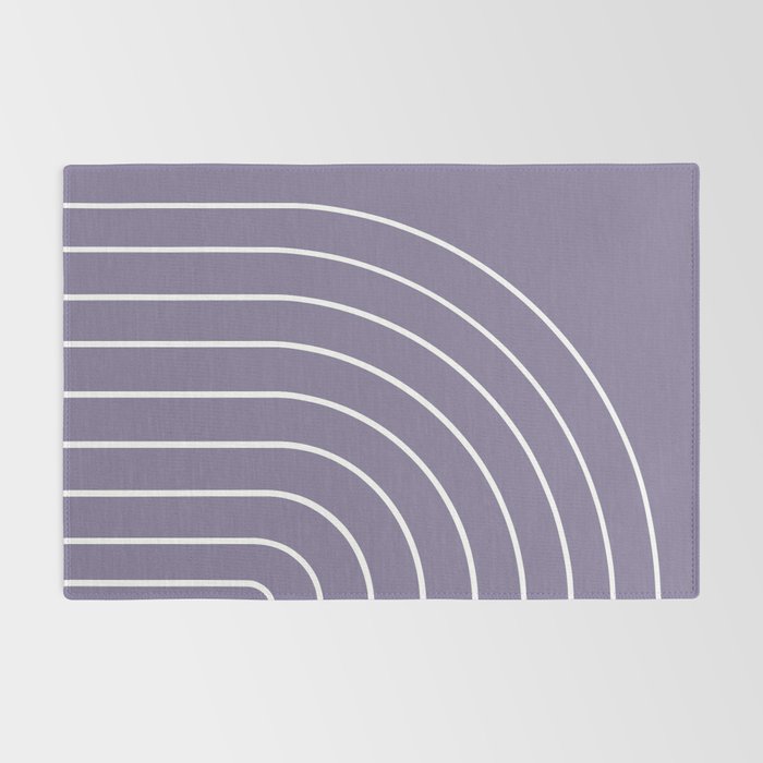 Minimal Arch XXXII Lavender Purple Modern Geometric Lines Rug Gallery Image 2