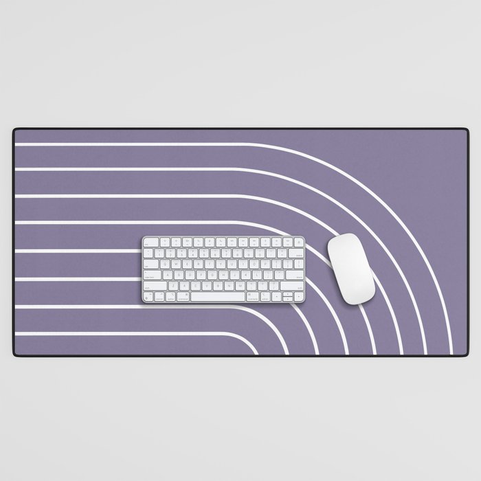 Minimal Arch XXXII Lavender Purple Modern Geometric Lines Desk Mat Gallery Image 1