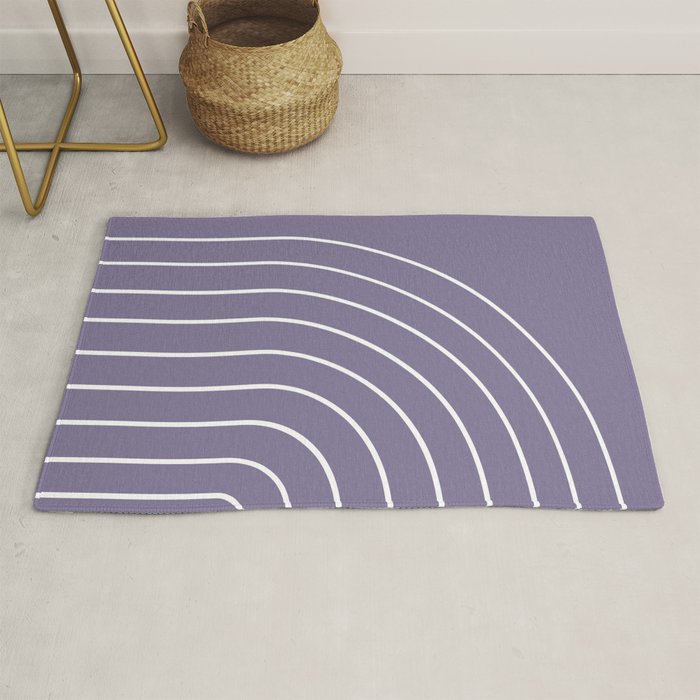 Minimal Arch XXXII Lavender Purple Modern Geometric Lines Rug Gallery Image 1