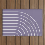 Minimal Arch XXXII Lavender Purple Modern Geometric Lines Outdoor Rug Gallery Image 1