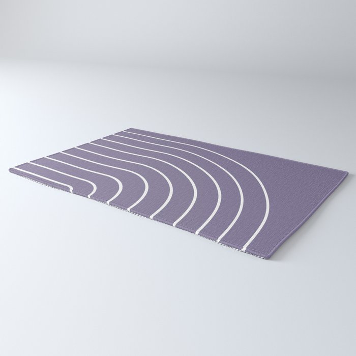 Minimal Arch XXXII Lavender Purple Modern Geometric Lines Rug Gallery Image 3