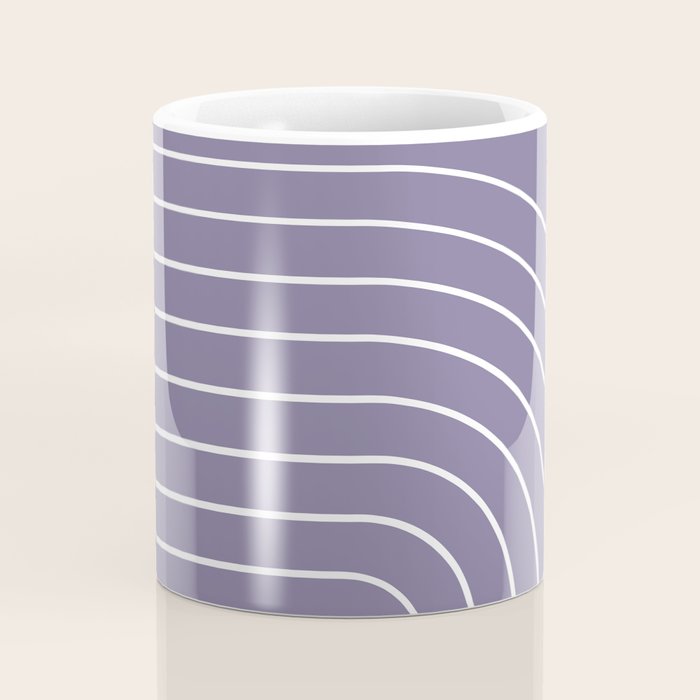 Minimal Arch XXXII Lavender Purple Modern Geometric Lines Coffee Mug Gallery Image 4