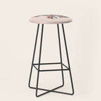 Porcelain Floral Dog - Blue & Coral Stool Gallery Image 1