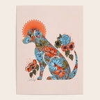 Porcelain Floral Dog - Blue & Coral Poster Gallery Image 4