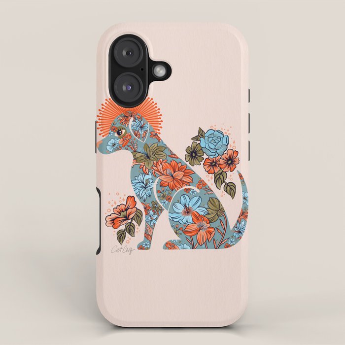 Porcelain Floral Dog - Blue & Coral iPhone Case Gallery Image 1