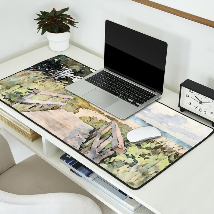 Boardwalk to the Sea Watercolor  Desk Mat Gallery Image 2