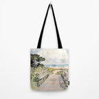 Boardwalk to the Sea Watercolor  Tote Bag Gallery Image 2