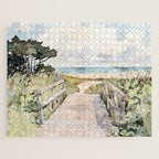 Boardwalk to the Sea Watercolor  Jigsaw Puzzle Gallery Image 1