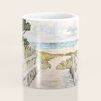 Boardwalk to the Sea Watercolor  Coffee Mug Gallery Image 4